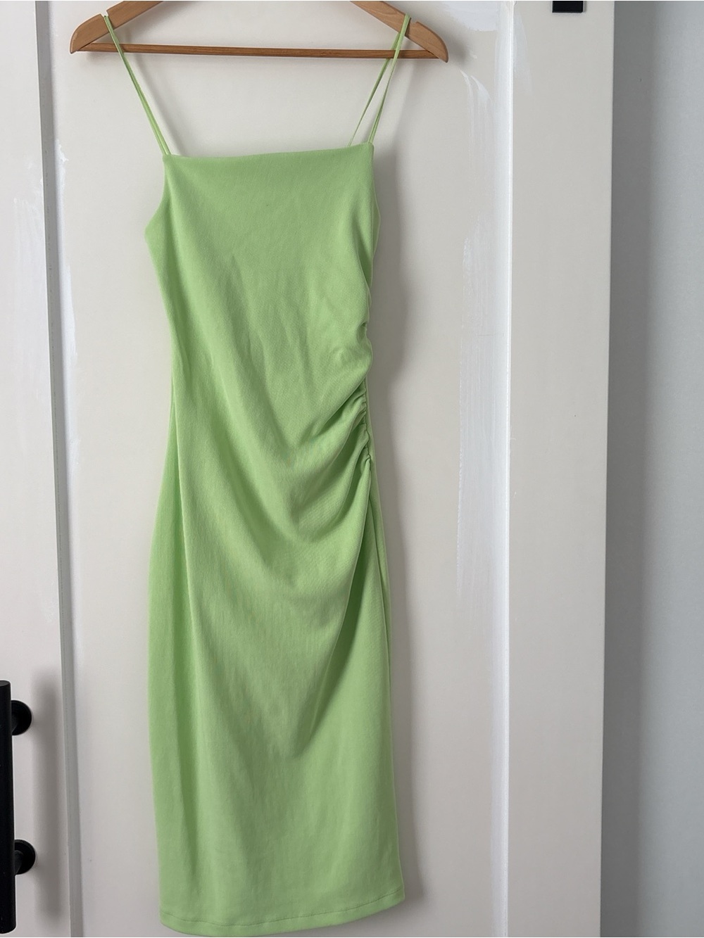 Zara Light Green Spaghetti Strap Midi Dress